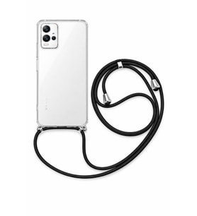 Vivo Y21S Boyun Askılı Şeffaf Silikon Kılıf Siyah
