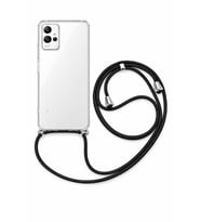 Vivo Y21S Boyun Askılı Şeffaf Silikon Kılıf Siyah