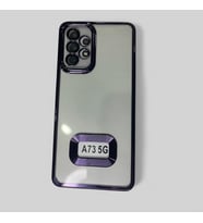 Samsung Galaxy A73 Uyumlu Kamera Lensli Lazer Kesim Logo Detaylı Kılıf (Mor)
