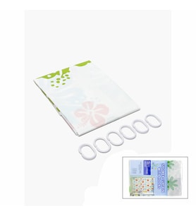 ÇİF KANAT PVC BANYO PERDESİ 2 PARÇA X 90X180CM - 12 HALKALI (5343)