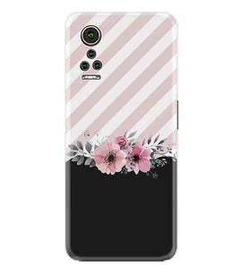 General Mobile GM 21 Pro GM 22 Pro Plus Kılıf Desemli Silikon Strip Pink Flowers 1396
