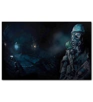 Cakatablo Metro Exodus Gaz Maskeli Adam Karanlık Arkaplan  MDF Tablo