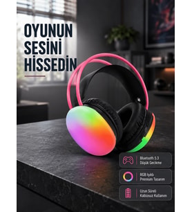 Ergonomik RGB Bluetooth Kulaklık 3D Ses Yeni Nesil