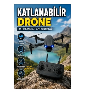 E99 Pro Katlanabilir 4K HD Kameralı Mini Drone APP Kontrollü Uzaktan Kumandalı