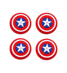 Ps5/Ps4/Ps3 Dualsense Analog Koruyucu Captan Amerika Desenli (Siyah)