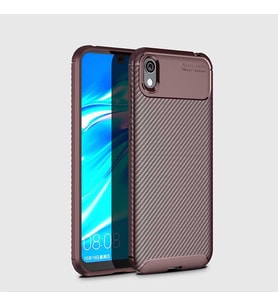 Huawei Y9 Prime Kılıf Esnek Soft Karbon Tasarım Legion Serisi (Kahverengi)