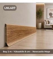 Linela Suya Dayanıklı Pvc Süpürgelik 8 cm - Newcastle Meşe - LNL407