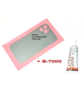 Tkgz İPhone 12 PRO Arka Pil Batarya Kapağı (CAM+B-7000) YEŞİL