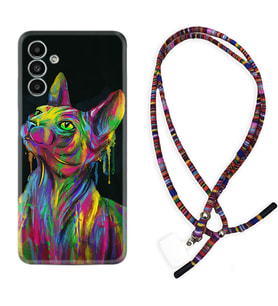 Samsung A23 A31 A32 A50 A51 A52 A53 A70 Kılıf Boyun Asklı Rasta Silikon Color Cat 1754