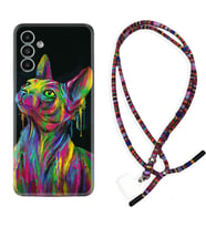 Samsung A23 A31 A32 A50 A51 A52 A53 A70 Kılıf Boyun Asklı Rasta Silikon Color Cat 1754