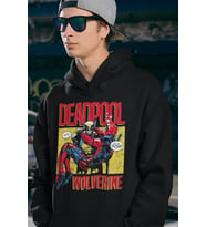 Deadpool x Wolverine Baskılı Unisex Oversize Marvel Karakter Hoodie