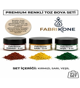 3'lü Set Premium Parafin Soya Wax Toz Mum Boyası Hobi Seti - 5 cc (Kırmızı, Sarı, Yeşil) BKFAB3KSRY5G
