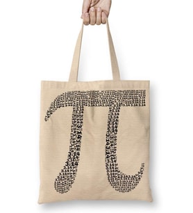 Pi Sayisi Mathematica Matematik Özel Tasarim Pi Günü Bez Çanta Uzun Saplı