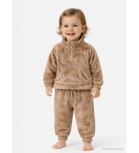 Civil Baby Yarım Fermuar 6-18 Ay Takım - Kahverengi