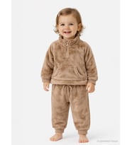 Civil Baby Yarım Fermuar 6-18 Ay Takım - Kahverengi