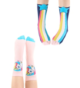 Rainbow Star Kız Çocuk 2li Soket Çorap Takım (Pembe-Mavi)