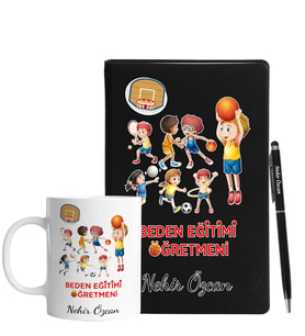 Beden Eğitimi Öğretmenlerine Özel Defter Kalem Kupa Hediye Seti