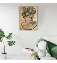 Soyut Büst Resmi , Kahve Rengi Tonlarda Kanvas Tablo 50 x 70