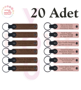 A Kahve & Yavru Ağzı, Müzik Atölyesi Katılımcılarına Hatıra 20’li Set, Kişiye Özel Yazılı Anahtarlık