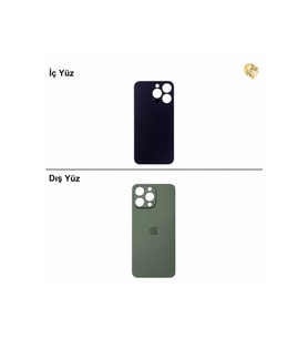 iPhone 13 Pro Yeşil Renk Arka Kapak Arka Cam Batarya Kapağı Lazer Kesim Kapak Pil Kapağı