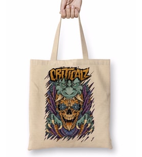 Criticalz Skull Tribal Bez Çanta Uzun Saplı