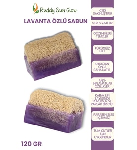 Kabak lifli Lavanta Özlü Sabun El Yapımı Doğal 120 gr