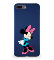 Apple iPhone 8 Plus Soft Premier Kapak Minnie Mouse-F Tasarımlı Silikon Kılıf - Lacivert (Şeffaf)