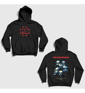 Presmono Unisex Siyah Movie V2 Rammstein Sırt Baskılı Kapüşonlu Sweatshirt 517570tt