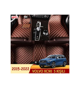 Miren Volvo Xc90 2015-2022 5 kişili Uyumlu 5d Havuzlu Suni Deri OTO PASPAS (Kahverengi)