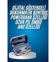 Yeni Nesil Bluetooth Kulaklık Uzun Pil Ömrü El Fenerli Dijital Şarj Göstergeli