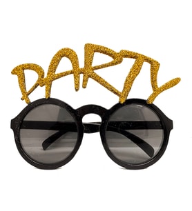 Altın Simli Party Yazılı Parti Gözlüğü Show 15x7 cm