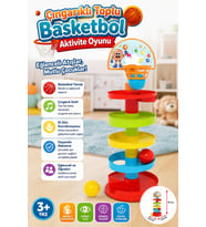 Basketli Çıngıraklı Top Oyunu - 3+ Yaş Eğitici Aktivite Kulesi ve Top Kaydırağı