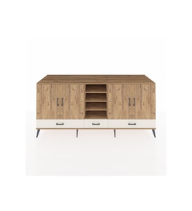Kronos Konsol 8 Raflı 3 Çekmeceli 4 Kapaklı 220x59x99 Çam-Çam/Aytaşı