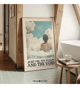 Sadece Ben Köpüğüm ve Boşluk Banyo, Komik Retro Pastel Sanatı