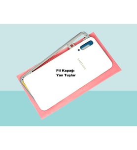 Tkgz - Samsung Galaxy A50 A505 FULL KASA Arka Kapak Batarya Kapağı - BEYAZ