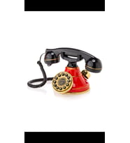 KLASİK AHİZELİ TELEFON ANTİK ÇAN MODEL KIRMIZI SİYAH