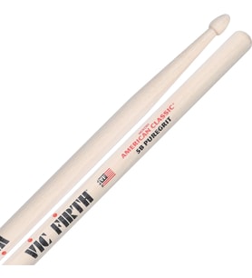 Vic Firth V5BPG American Classic 5B Pure Grit Baget (Profesyonel)  Cilasız Ham Yüzey Teknolojisi, Doğal Ahşap Dokusu ile Teri Emer, Islak Eller İçin Maksimum Tutuş Gücü