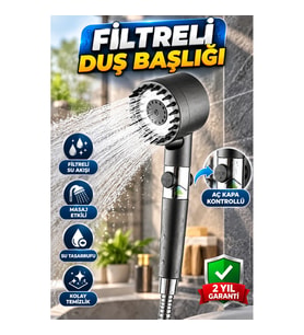 Filtreli Duş Başlığı – Aç Kapa Kontrollü ve Masaj Etkili