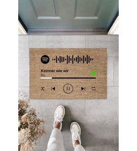 Dormot Modern Dijital Baskı - Kişiye Özel Spotify Kodlu Kişiye Özel Kapı Önü Paspası (Bej)
