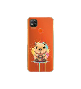Redmi 10A ile Uyumlu Splash Kapibara Tasarımlı Şeffaf Silikon Kılıf