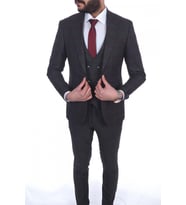 Jan Carlucci Slimfit Yelekli Drop 6 Takım (Antrasit)