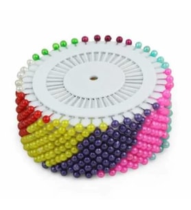 Saip 38 mm Diske Dizili Plastik Başlı Toplu İğne (12 li Paket)