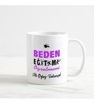 Beden Eğitimi Öğretmeni Kupa Bardak (4. Tasarım) (Beyaz)