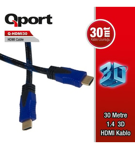 QPORT HDMI30 30metre HDMI Görüntü Kablosu 3D Gold 1.4v