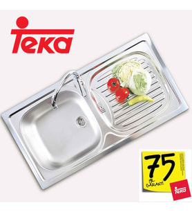 Teka EBM 45 Mikroketen Sağ Damlalıklı Mutfak Evyesi (Gümüş)