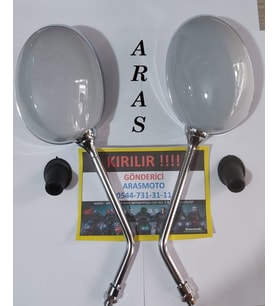 ARARO CAPPUCİNO 125 CC - 50 CC AYNA TAKIMI GRİ RENK (NARDO GRİ )- ARASMOTO (Siyah)
