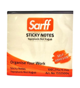 Sarff Yapışkanlı Not Kağıdı Sarı