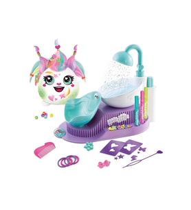 AirBrush Plush Saç Salonu Tasarım Seti – Yıkanabilir Pelüş ve Elektronik Boyama Makinesi (Çok Renkli)