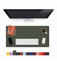 Lindos Deri Masa Pedi, Büyük Mouse Pad, Gaming Oyuncu Mause Pad, Ofis ve Ev İçin Masa Altlığı (Haki)