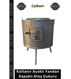 #AteşÇukuru Krom Paslanmaz Dış Mekan Bahçe Dağ Evi Şöminesi Isıya Dayanıklı Katlanır Ayaklı Yandan K